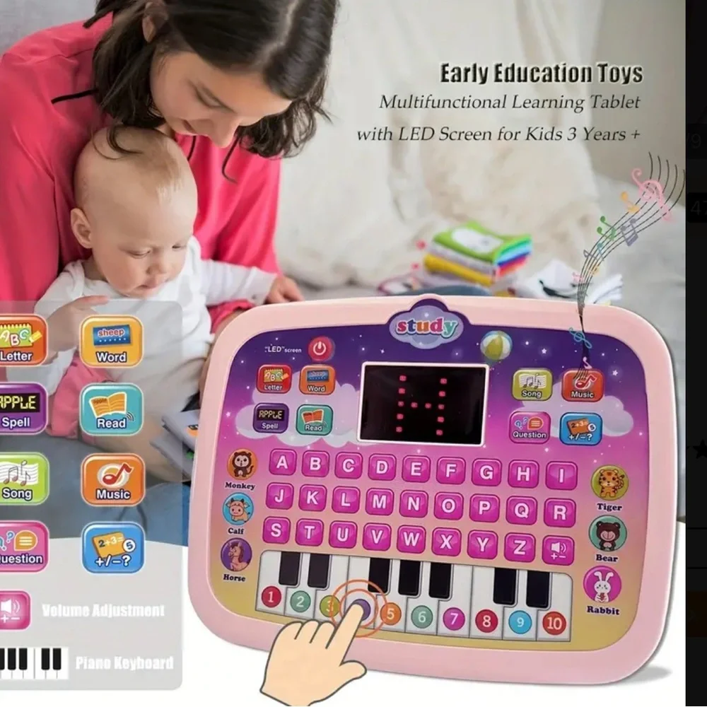 Interactive Electronic Learning Tablet With LED Screen Age:3+